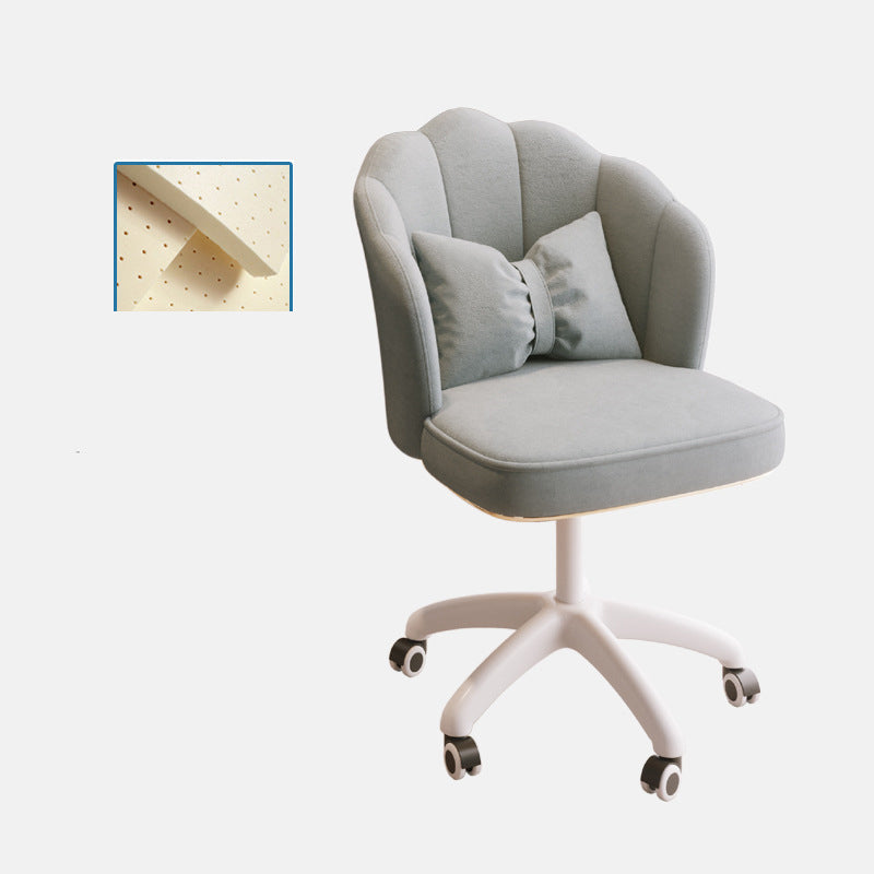 Metal Base Contemporary Office Chair Velvet Parsons Computer Desk Chair Light Gray Latex White Clearhalo 'furn' 'furn_office_chair' 'Furniture' 'Office Chairs' 'Office Furniture' 'office_chair' 5304795