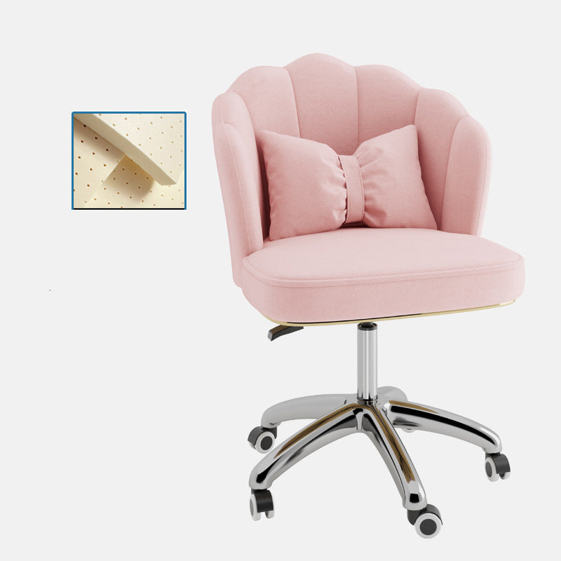 Metal Base Contemporary Office Chair Velvet Parsons Computer Desk Chair Pink Latex Silver Clearhalo 'furn' 'furn_office_chair' 'Furniture' 'Office Chairs' 'Office Furniture' 'office_chair' 5304799
