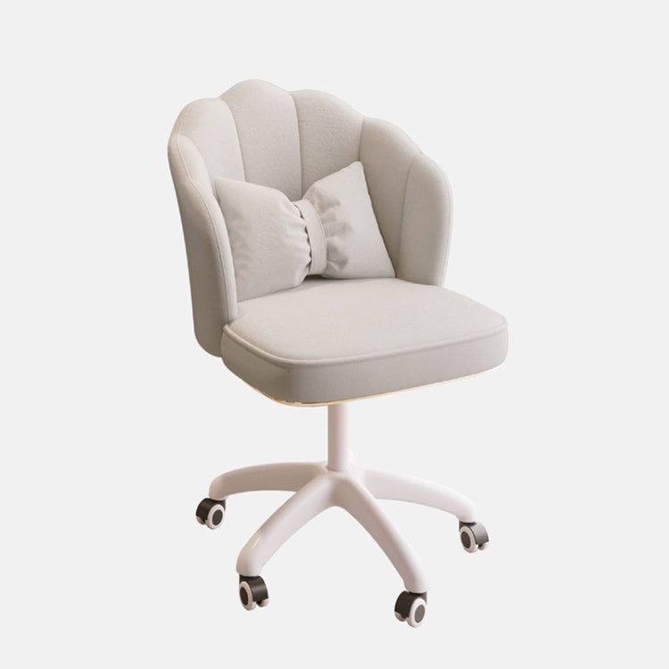 Metal Base Contemporary Office Chair Velvet Parsons Computer Desk Chair White Sponge White Clearhalo 'furn' 'furn_office_chair' 'Furniture' 'Office Chairs' 'Office Furniture' 'office_chair' 5304801