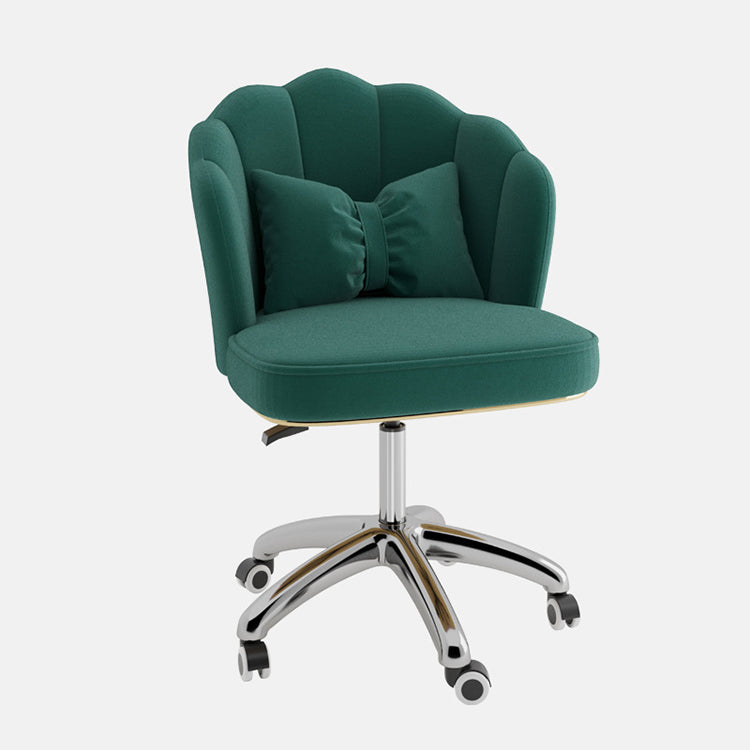 Metal Base Contemporary Office Chair Velvet Parsons Computer Desk Chair Green Sponge Silver Clearhalo 'furn' 'furn_office_chair' 'Furniture' 'Office Chairs' 'Office Furniture' 'office_chair' 5304803