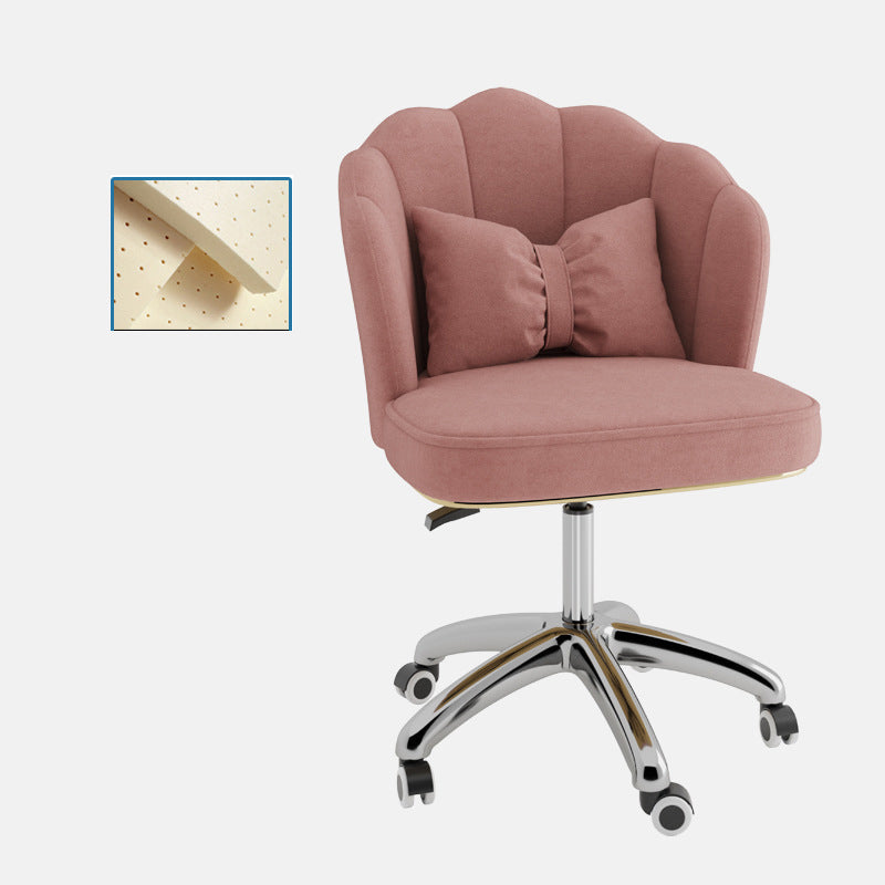 Metal Base Contemporary Office Chair Velvet Parsons Computer Desk Chair Cameo Brown Latex Silver Clearhalo 'furn' 'furn_office_chair' 'Furniture' 'Office Chairs' 'Office Furniture' 'office_chair' 5304805