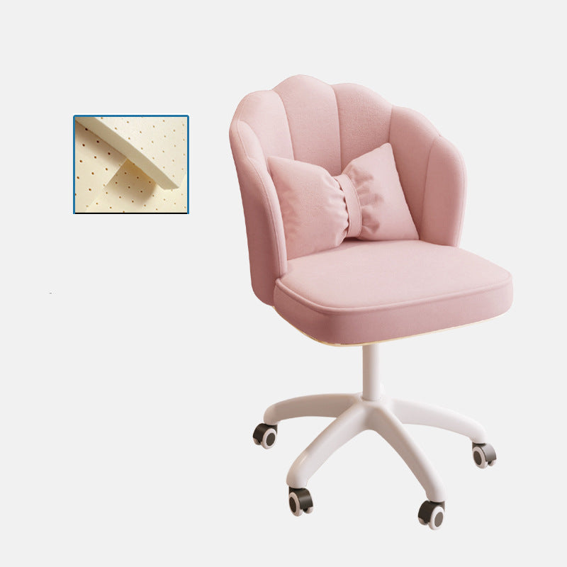 Metal Base Contemporary Office Chair Velvet Parsons Computer Desk Chair Pink Latex White Clearhalo 'furn' 'furn_office_chair' 'Furniture' 'Office Chairs' 'Office Furniture' 'office_chair' 5304806