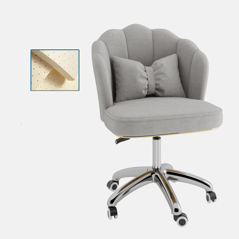 Metal Base Contemporary Office Chair Velvet Parsons Computer Desk Chair Light Gray Latex Silver Clearhalo 'furn' 'furn_office_chair' 'Furniture' 'Office Chairs' 'Office Furniture' 'office_chair' 5304810