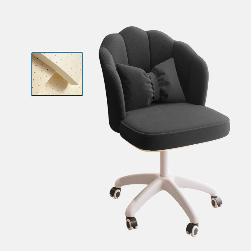 Metal Base Contemporary Office Chair Velvet Parsons Computer Desk Chair Dark Gray Latex White Clearhalo 'furn' 'furn_office_chair' 'Furniture' 'Office Chairs' 'Office Furniture' 'office_chair' 5304812