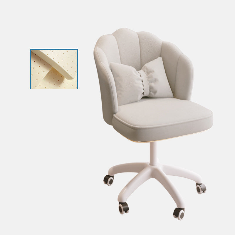 Metal Base Contemporary Office Chair Velvet Parsons Computer Desk Chair White Latex White Clearhalo 'furn' 'furn_office_chair' 'Furniture' 'Office Chairs' 'Office Furniture' 'office_chair' 5304815