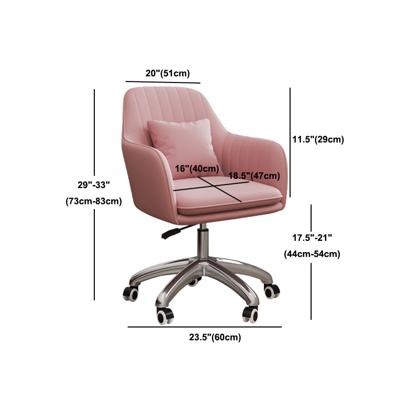 Metal Base Contemporary Office Chair Velvet Parsons Computer Desk Chair Clearhalo 'furn' 'furn_office_chair' 'Furniture' 'Office Chairs' 'Office Furniture' 'office_chair' 5304817