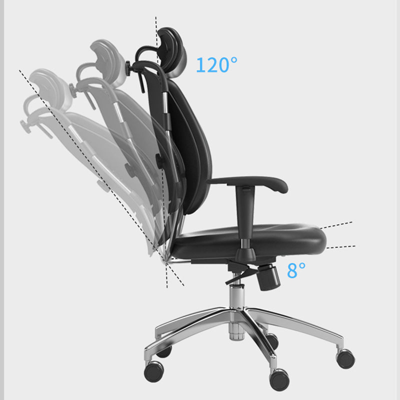 Faux Leather Working Chair Modern High Back Arm Home Office Chair Clearhalo 'furn' 'furn_office_chair' 'Furniture' 'Office Chairs' 'Office Furniture' 'office_chair' 5304965