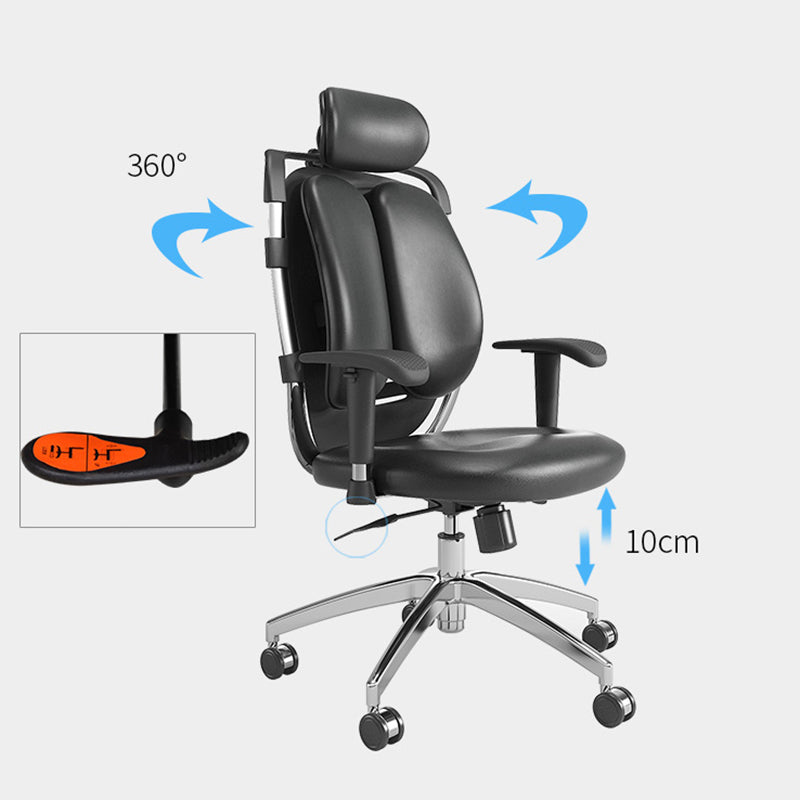 Faux Leather Working Chair Modern High Back Arm Home Office Chair Clearhalo 'furn' 'furn_office_chair' 'Furniture' 'Office Chairs' 'Office Furniture' 'office_chair' 5304966