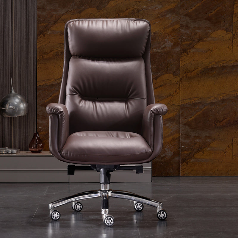 Executive Swivel Office Chair Moderner Kunstleder -Armstuhl mit Rädern