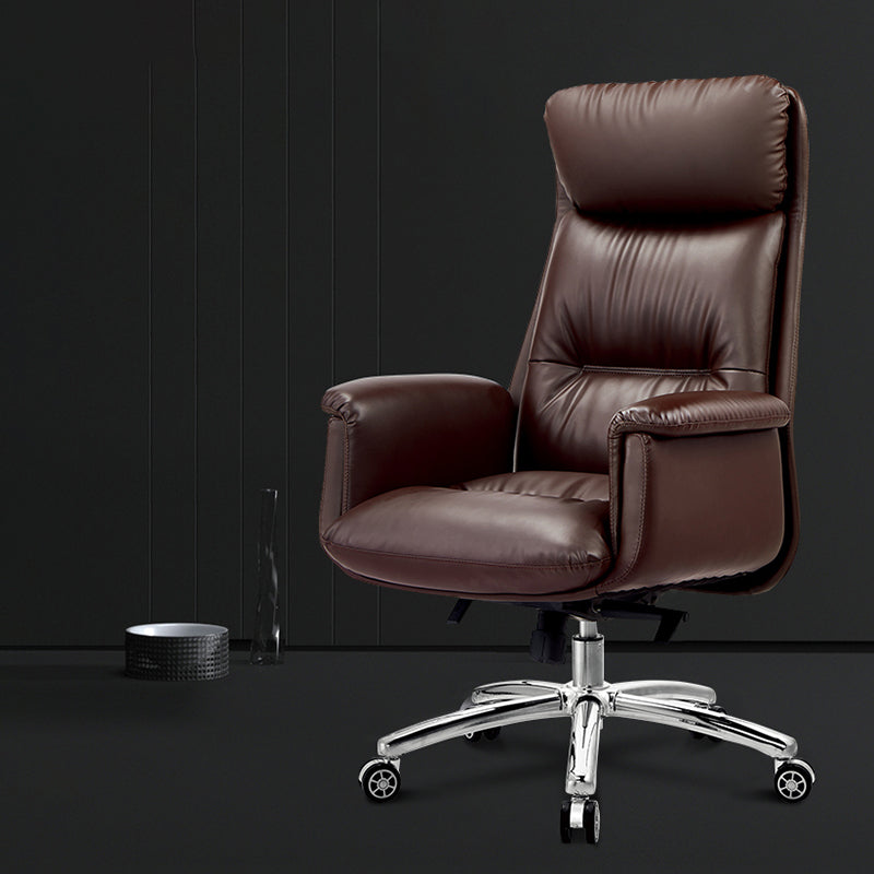 Executive Swivel Office Chair Moderner Kunstleder -Armstuhl mit Rädern