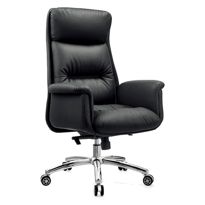 Executive Swivel Office Chair Modern Faux Leather Arm Chair with Wheels