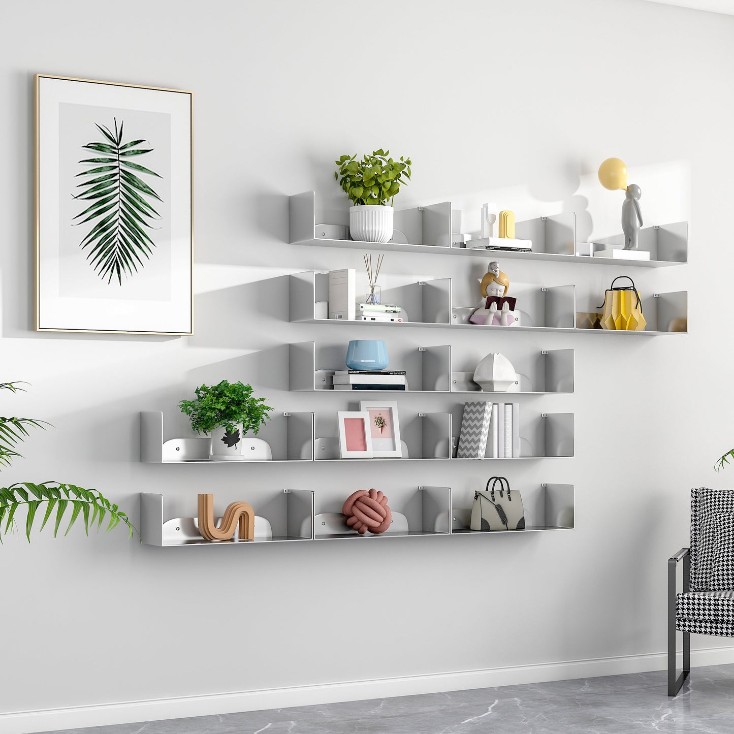 Modern Style Bookcase Metal Wall Mounted Bookshelf for Home Office Clearhalo 'Bookcases' 'furn' 'furn_bookcases' 'Furniture' 'Office Furniture' 5305134