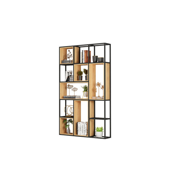 Modern Style Bookcase Metal Open Back Bookshelf for Office Use 47.2"L x 9.8"W x 78.7"H Clearhalo 'Bookcases' 'furn' 'furn_bookcases' 'Furniture' 'Office Furniture' 5305296