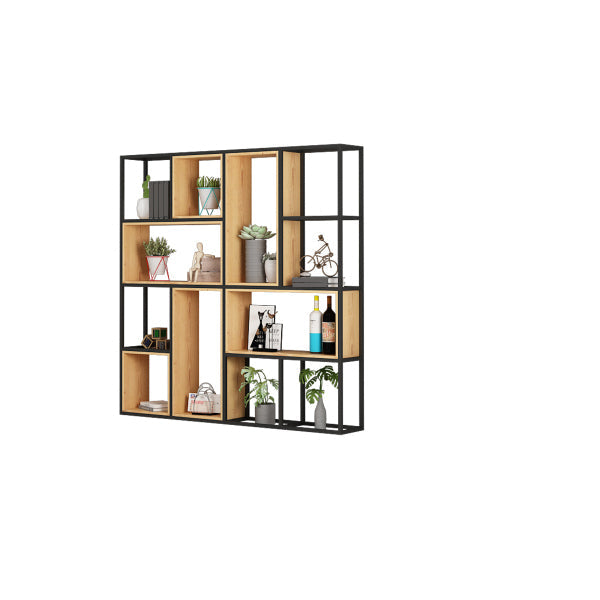 Modern Style Bookcase Metal Open Back Bookshelf for Office Use 63"L x 9.8"W x 63"H Clearhalo 'Bookcases' 'furn' 'furn_bookcases' 'Furniture' 'Office Furniture' 5305300