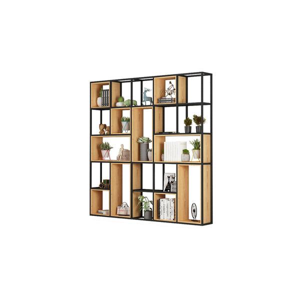 Modern Style Bookcase Metal Open Back Bookshelf for Office Use 78.7"L x 9.8"W x 78.7"H Clearhalo 'Bookcases' 'furn' 'furn_bookcases' 'Furniture' 'Office Furniture' 5305303