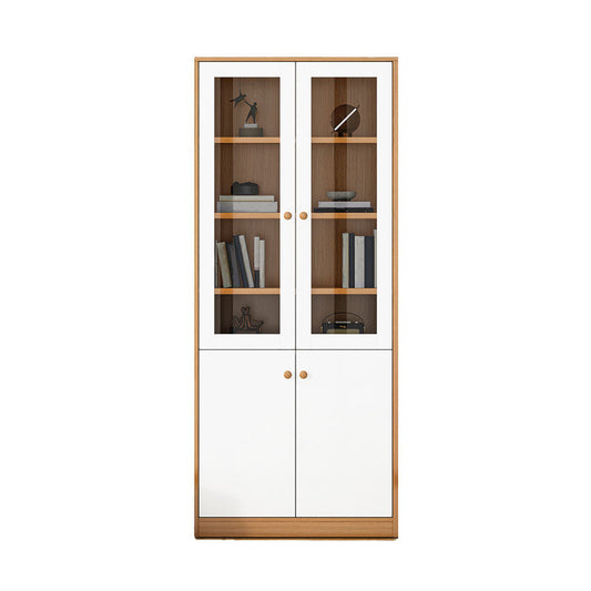 74.5"H Modern Bookcase Wood Closed Back Bookshelf with Door for Home Office