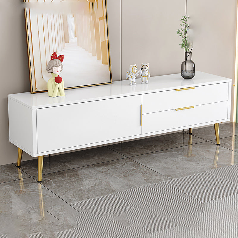 Glam Engineered Wood TV Stand Console Enclosed Storage TV Console White Clearhalo 'furn' 'furn_tv_stands_entertainment_centers' 'Furniture' 'Living Room Furniture' 'TV Stands & Entertainment Centers' 'TV Stands & Media Storage Furniture' 'tv_stands_entertainment_centers' 5305541
