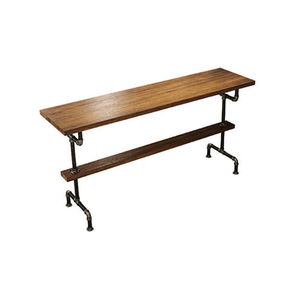 Rectangle Bar Dining Table Contemporary Bar Table with Black Trestle Base Without Chairs Clearhalo 'Bar Furniture' 'Bar Tables' 'bar_tables' 'furn' 'furn_bar_tables' 'Furniture' 'Kitchen & Dining Furniture' 5308706