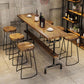Rectangle Bar Dining Table Contemporary Bar Table with Black Trestle Base Clearhalo 'Bar Furniture' 'Bar Tables' 'bar_tables' 'furn' 'furn_bar_tables' 'Furniture' 'Kitchen & Dining Furniture' 5308710