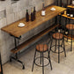 Rectangle Bar Dining Table Contemporary Bar Table with Black Trestle Base Clearhalo 'Bar Furniture' 'Bar Tables' 'bar_tables' 'furn' 'furn_bar_tables' 'Furniture' 'Kitchen & Dining Furniture' 5308712