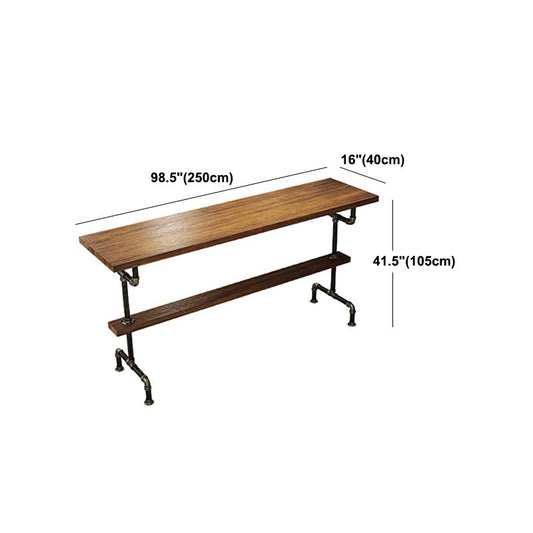 Rechthoekige bar eettafel eigentijdse balktafel met zwarte schroefbasis