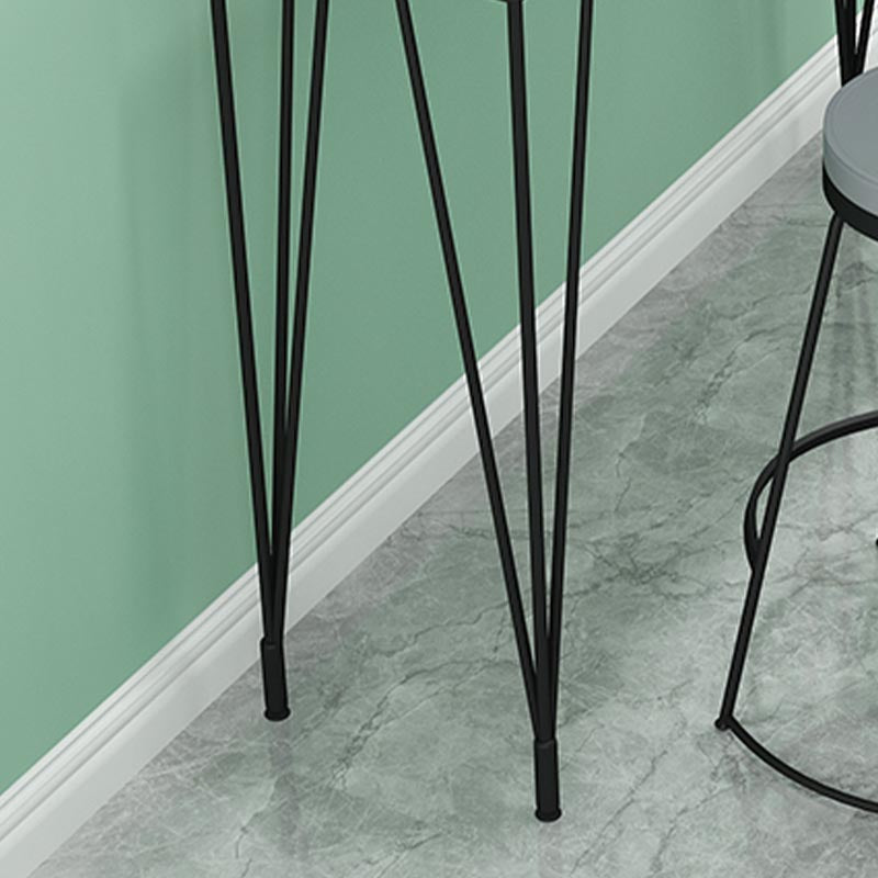 Mesa de comedor con tapa de piedra, mesa de comedor industrial con 4 patas negras