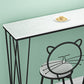 Mesa de comedor con tapa de piedra, mesa de comedor industrial con 4 patas negras
