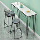 Mesa de comedor con tapa de piedra, mesa de comedor industrial con 4 patas negras