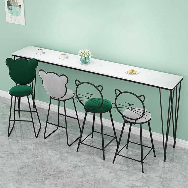 Mesa de comedor con tapa de piedra, mesa de comedor industrial con 4 patas negras