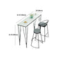 Mesa de comedor con tapa de piedra, mesa de comedor industrial con 4 patas negras