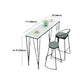 Mesa de comedor con tapa de piedra, mesa de comedor industrial con 4 patas negras