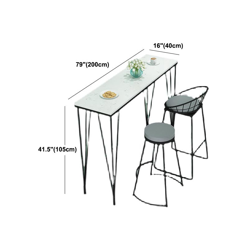 Mesa de comedor con tapa de piedra, mesa de comedor industrial con 4 patas negras