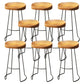 Coffee Shop Industrial Wood Barstool Metal Pedstal Bar Stool with Pedal Backless 8 Piece Set Clearhalo 'Bar Furniture' 'Bar Stools' 'bar_stools' 'furn' 'furn_bar_stools' 'Furniture' 'Kitchen & Dining Furniture' 5308763