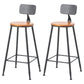 Coffee Shop Industrial Wood Barstool Metal Pedstal Bar Stool with Pedal With Back 2 Piece Set Clearhalo 'Bar Furniture' 'Bar Stools' 'bar_stools' 'furn' 'furn_bar_stools' 'Furniture' 'Kitchen & Dining Furniture' 5308765