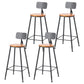 Coffee Shop Industrial Wood Barstool Metal Pedstal Bar Stool with Pedal With Back 4 Piece Set Clearhalo 'Bar Furniture' 'Bar Stools' 'bar_stools' 'furn' 'furn_bar_stools' 'Furniture' 'Kitchen & Dining Furniture' 5308767