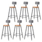 Coffee Shop Industrial Wood Barstool Metal Pedstal Bar Stool with Pedal With Back 6 Piece Set Clearhalo 'Bar Furniture' 'Bar Stools' 'bar_stools' 'furn' 'furn_bar_stools' 'Furniture' 'Kitchen & Dining Furniture' 5308769