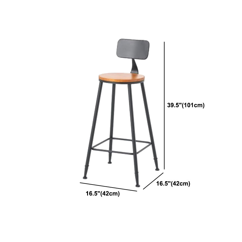 Coffee Shop Industrial Wood Barstool Metal Pedstal Bar Stool with Pedal Clearhalo 'Bar Furniture' 'Bar Stools' 'bar_stools' 'furn' 'furn_bar_stools' 'Furniture' 'Kitchen & Dining Furniture' 5308776