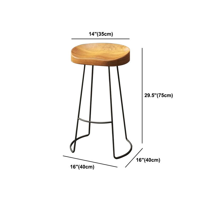 Coffee Shop Industrial Wood Barstool Metal Pedstal Bar Stool with Pedal Clearhalo 'Bar Furniture' 'Bar Stools' 'bar_stools' 'furn' 'furn_bar_stools' 'Furniture' 'Kitchen & Dining Furniture' 5308777