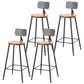 Coffee Shop Industrial Wood Barstool Iron Pedstal Bar Stool with Pedal With Back 4 Piece Set Clearhalo 'Bar Furniture' 'Bar Stools' 'bar_stools' 'furn' 'furn_bar_stools' 'Furniture' 'Kitchen & Dining Furniture' 5308857