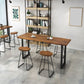 Coffee Shop Industrial Wood Barstool Iron Pedstal Bar Stool with Pedal Clearhalo 'Bar Furniture' 'Bar Stools' 'bar_stools' 'furn' 'furn_bar_stools' 'Furniture' 'Kitchen & Dining Furniture' 5308858