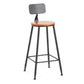 Coffee Shop Industrial Wood Barstool Iron Pedstal Bar Stool with Pedal Clearhalo 'Bar Furniture' 'Bar Stools' 'bar_stools' 'furn' 'furn_bar_stools' 'Furniture' 'Kitchen & Dining Furniture' 5308863