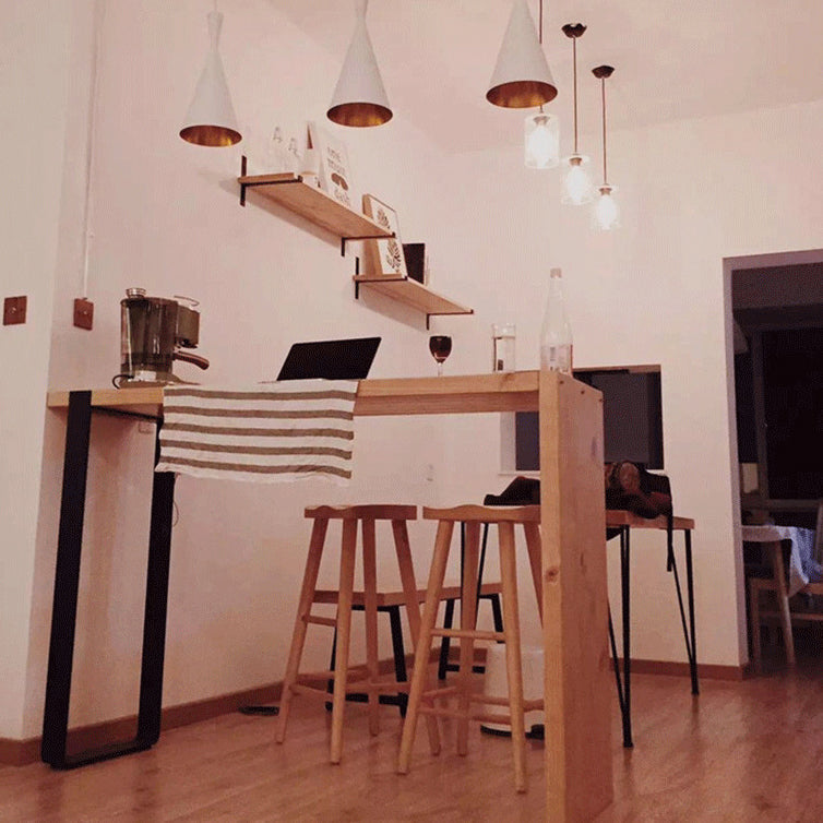 Tabouret de bar de restaurant de tabouret de bar contemporain en bois massif avec pédale