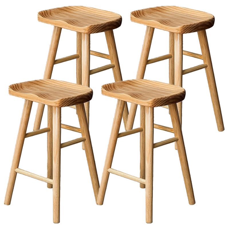 Tabouret de bar de restaurant de tabouret de bar contemporain en bois massif avec pédale