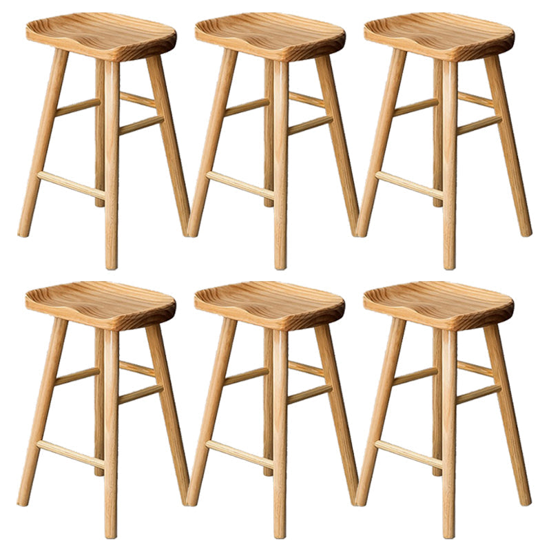 Tabouret de bar de restaurant de tabouret de bar contemporain en bois massif avec pédale