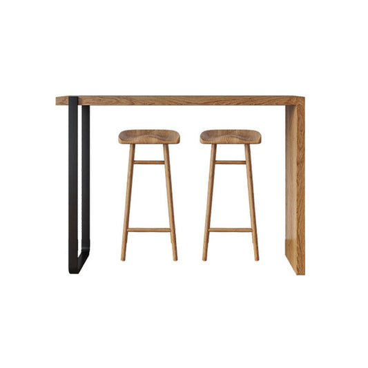 Zeitgenössischer Massivholz Barstool Restaurant Barhocker mit Pedal