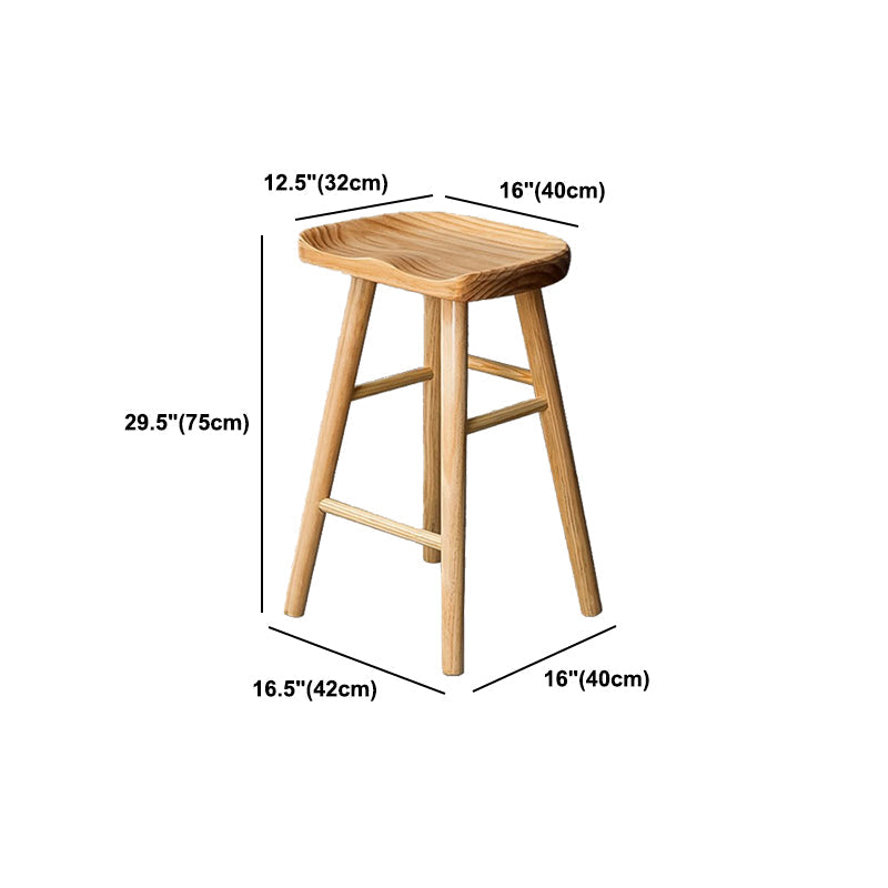 Tabouret de bar de restaurant de tabouret de bar contemporain en bois massif avec pédale