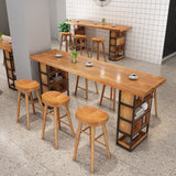 Juego de pub de madera maciza de 1/4 piezas Moderno Natural Home Bar Table Set