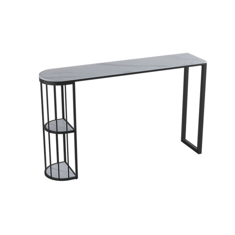 1/3/5 pièces Industrial Iron Bistro Set White Stone Top Bar Table Table avec étagère