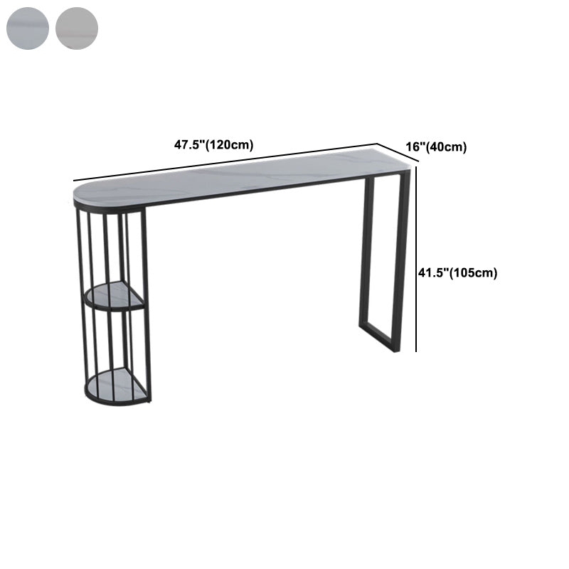 1/3/5 pièces Industrial Iron Bistro Set White Stone Top Bar Table Table avec étagère