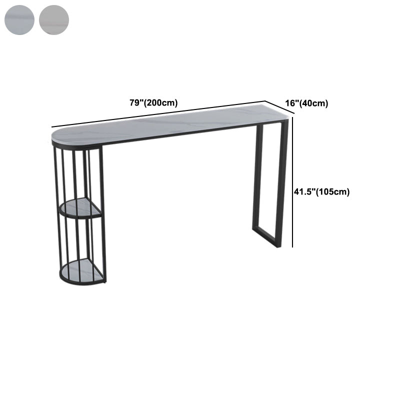 1/3/5 pièces Industrial Iron Bistro Set White Stone Top Bar Table Table avec étagère
